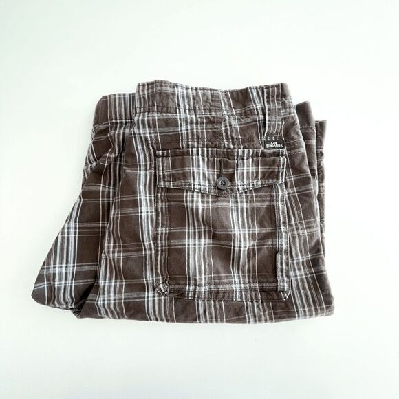 LEE Dungarees Mens Casual Flat Front Shorts Plaid Brown Size 32 - Picture 9 of 9
